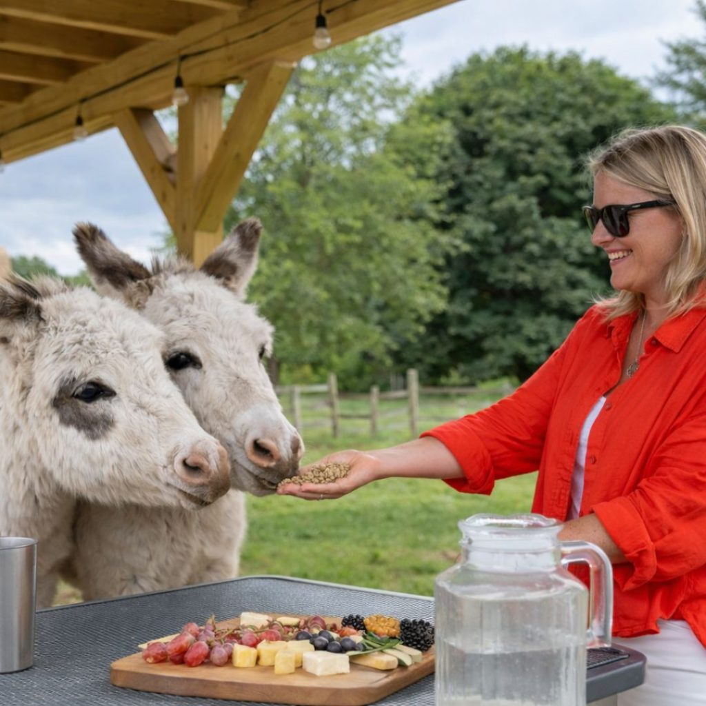 Miniature Donkey Lunch Picnic